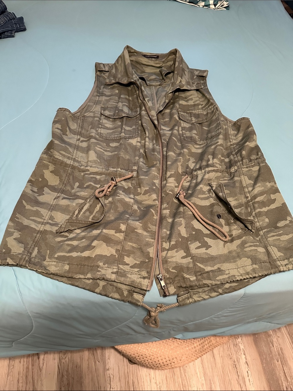 Maurices Olive Camo Utility Vest